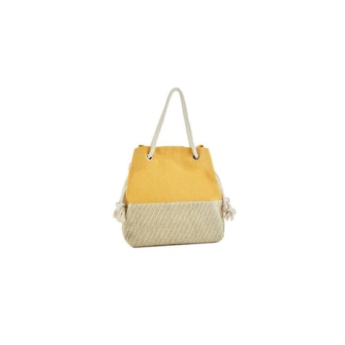 Woomen Vegan Grand sac seau vegan femme en toile bicolore Lys