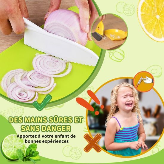 YARVPUV Couteau Cuisine Enfant, 28 Pièces Couteau Montessori Enfantspour Couper des Fruits ou Légumes, pour Cadeau de Noël ou d'anniver