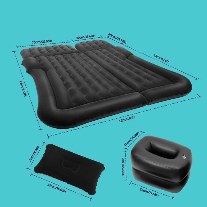 Matelas Gonflable Pour SUV – 174x126 Cm, Charge 300 Kg, Pompe électrique Incluse, Pour Camping Et Voyage En Voiture