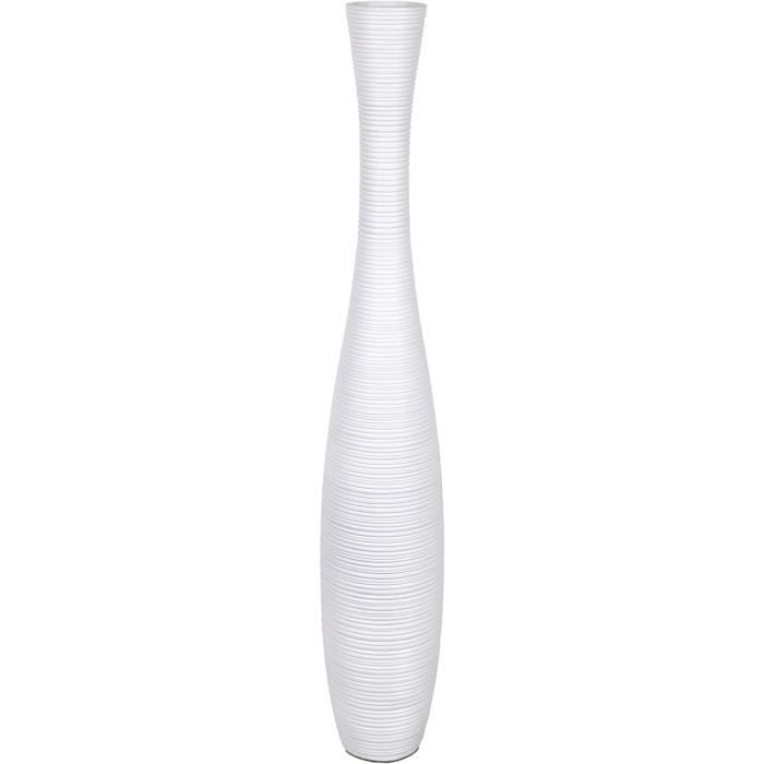 Grand Vase Sol Texturé Argenté - 70 Cm (27,5 Pouces) - Déco Salon, Chambre - Résine
