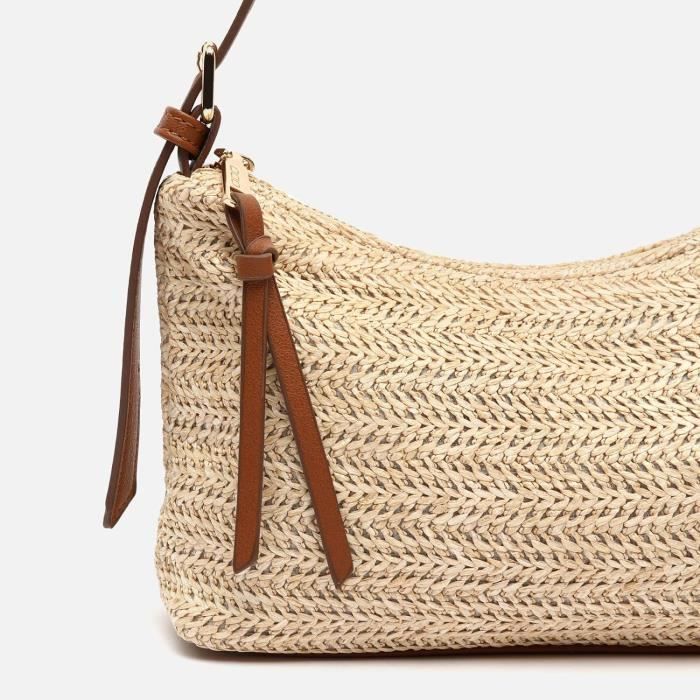 Sac bandoulière femme,Sacs à main tissés en rotin pour femmes, sac à