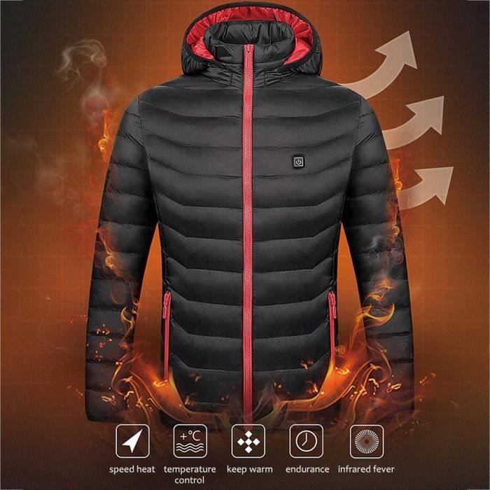 Femmes Usb Veste Chauffante Manches Longues Capuche Manteau Ski Randonnée  Vestes Hiver Thermique Vêtements Chauffage Coupe-Vent