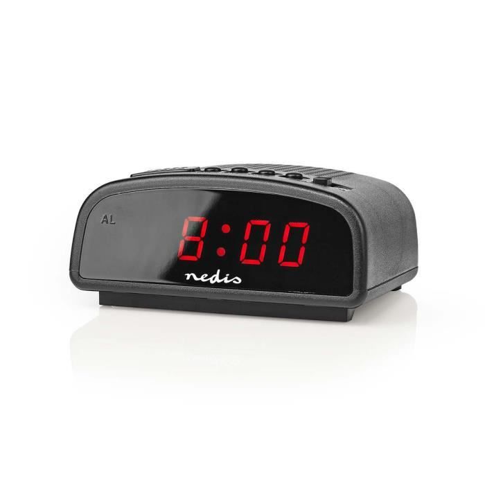 Réveil Radio Numérique AM/FM Avec écran Incurvé Et Snooze - Modèle Rouge (prise EU)