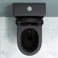 Sogood WC à Poser Céramique Noir Mat Toilette avec Réservoir de Toilette Abattant Silencieux avec Frein de Chute Stand179T-3