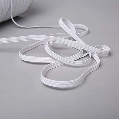 Trimming Shop Cordon élastique Plat De 5 Mm : Bande élastique Blanche, Bande élastique Tressée, Cordon élastique Fin Pour Le Bricolage, La Couture, Le Tricot, 10 Mètres