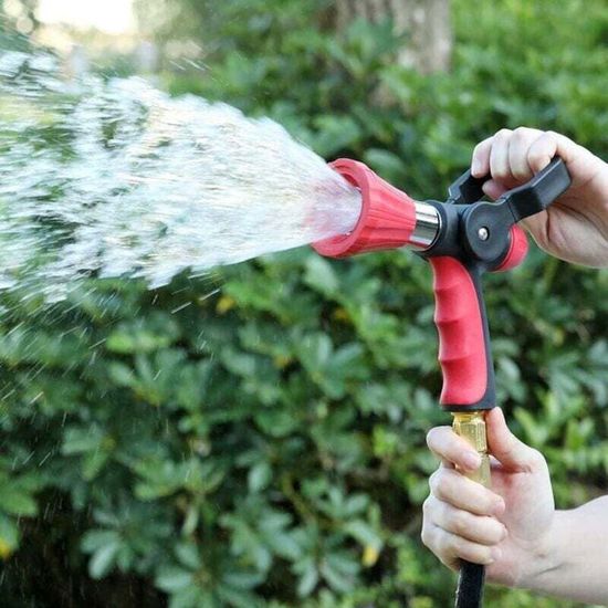 Buse D'arrosage Haute Pression En Alliage - Compatible Tuyau 5/8" - Pour Jardin, Lavage Voiture - Modèle Pompier
