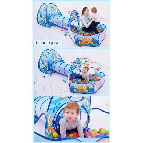 Tente de Jeu 3-en-1 pour Enfants avec Tunnel et 180 Balles Plastiques – www.littlehelper.co.uk