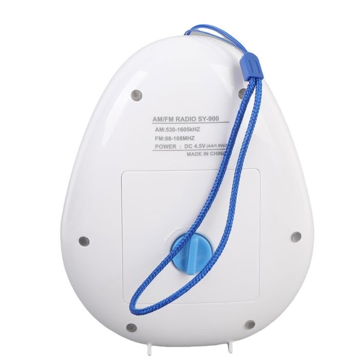 Radio Douche Étanche IPX4 - Haut-Parleur Intégré, Portable Pour Salle De Bain, Voyage - Lecture AM/FM - Cadeau Maison