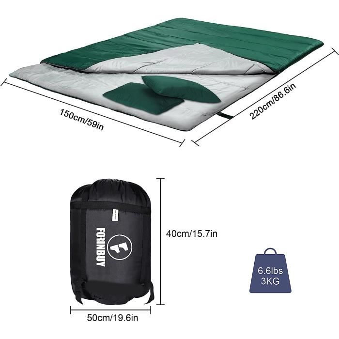 Sac Couchage Grand Froid Matelas Intégré Duvet Sac De Couchage 2 Personnes  1 Personne Adulte Compact Duvet Grand Froid Matel[x766]