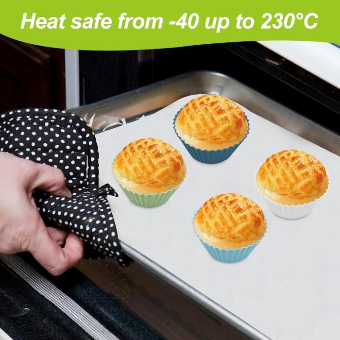 24 Moules à Muffins En Silicone - 4 Couleurs - Pour Cupcakes, Gâteaux Et Puddings
