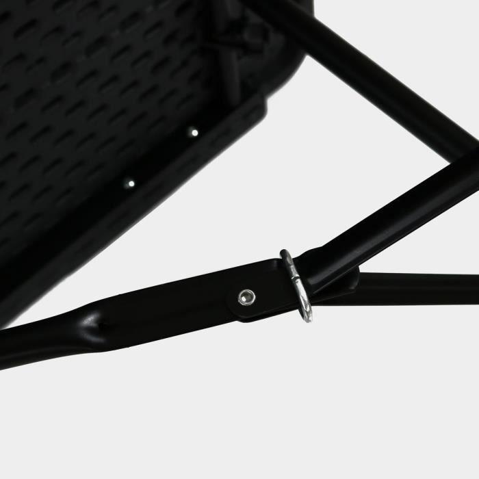 Table pliante noire 180 cm - Table d'appoint pliable camping