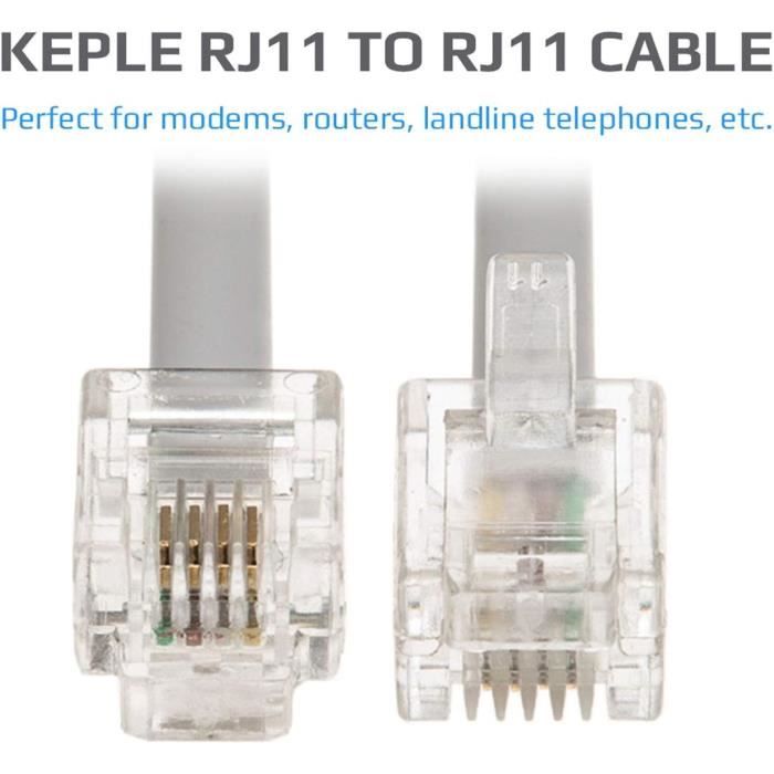 Rj 11 Cable Adapter 5M Rj11 Câble De Rallonge Adsl Cordon Internet Haute Vitesse Bt Large ...