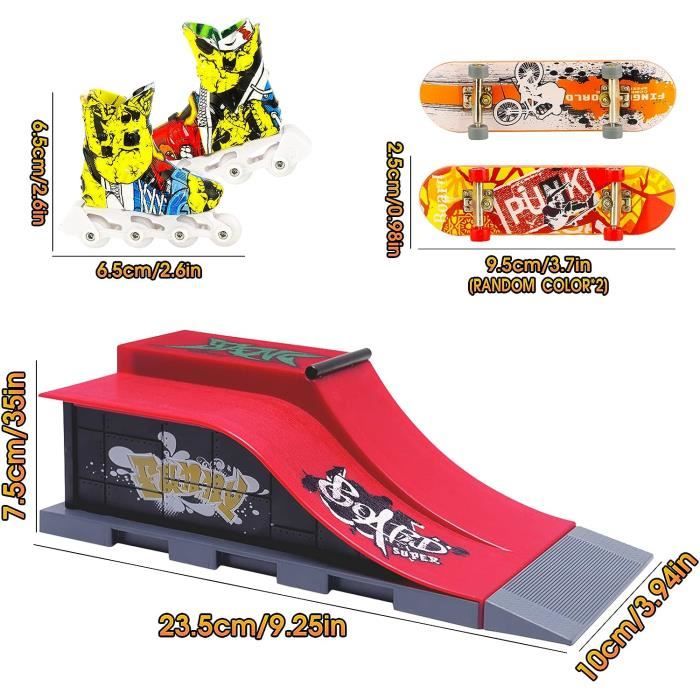 Aolieh Finger Skateboard und Rampe Zubehör Set-Fingerboard Skate Park Spielzeug Set-DIY Finger