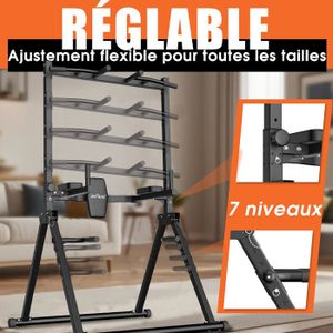 Station De Traction Kamulouk - Barre De Traction Avec Dips - Réglable En Hauteur Et Portable