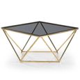 Table Basse Design En Verre "lina" 80cm Noir & Or - Paris Prix-0