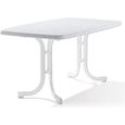 Table pliante Mecalit®-PRO 150 x 90 cm, plateau marbre blanc, pieds blanc-0