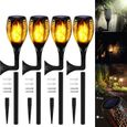 Stillcool® 4pcs 33 LED Lampe de Jardin Solaire Applique flamme multifonction décoration patio imperméable-0