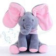PC26099-Peek-A-Boo l'éléphant en Peluche Cadeaux pour Jouets musicaux - Jouer à Cache - Cache Les Jouets électriques Petit câlin p-0