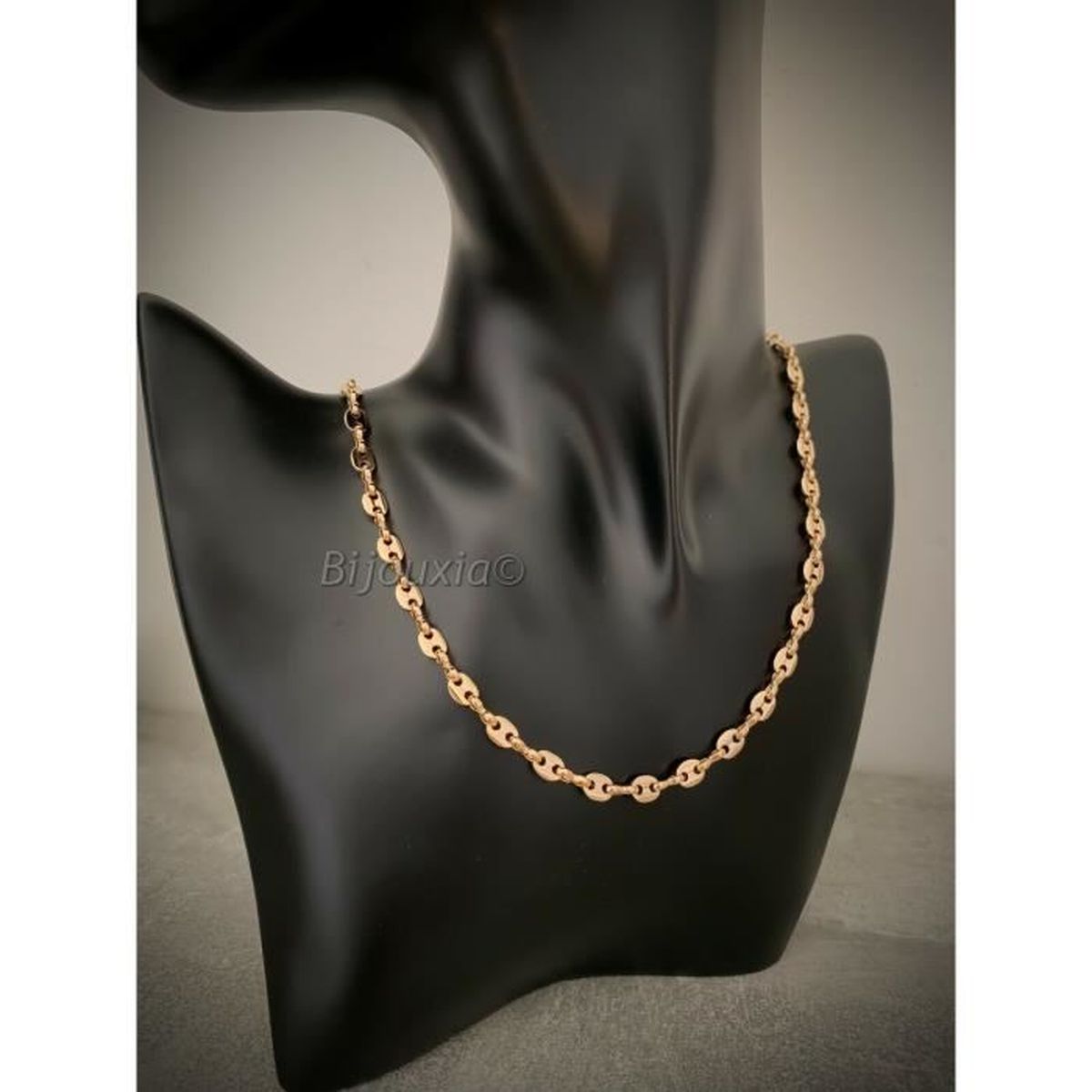 Chaîne Grain de café 45CM Plaqué or 18 CARATS Poinçonné Plaqué or 18