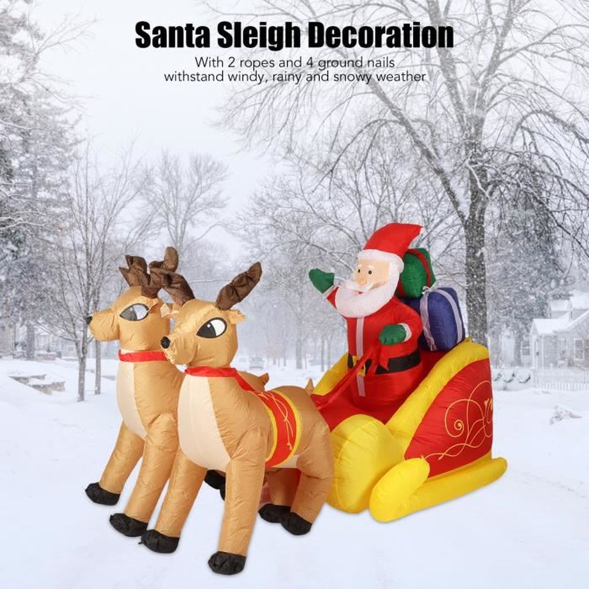 GOTOTOP Décoration de Noël gonflable pour jardin - Père Noël gonflable