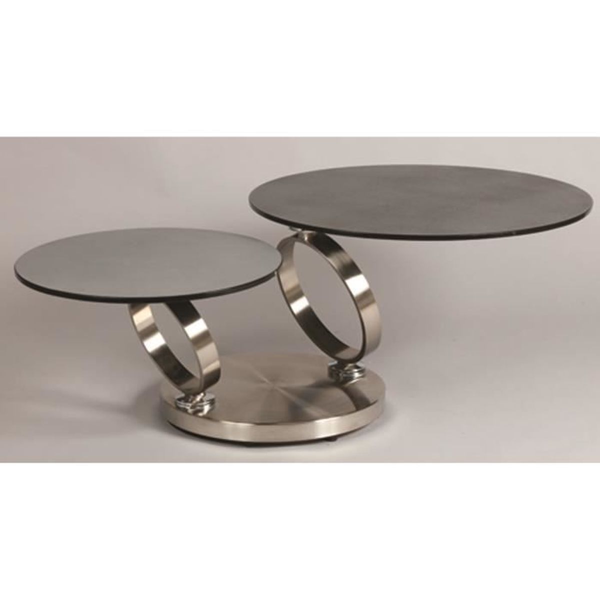 Table Basse Avec 2 Plateaux En Verre Trempe Aspect Ceramique