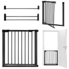 MoMi PAXI PLUS - Barrière de sécurité enfant 75-82 cm (extensible 103 cm) - Double ouverture - Installation sans perçage - Noir