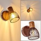 Applique murale - HOFSTEIN - Arjen - Bois et métal - Spot orientable - Style vintage