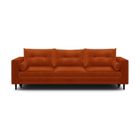 HOMIFAB Canapé 3 places convertibles en velours rouille - Viktor