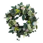 SHLK Couronne de Fleurs Vigne Roses Pivoine Guirlandes Décoratives Fête Mariage Porte d'Entrée - Vert