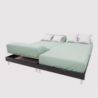 Drap housse TPR en coton 57 fils 2x70x190 cm UNI vert d'eau, par Soleil d'Ocre