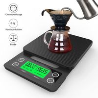 Balance de cuisine, 5kg-1g electronique balance à café précision - lcd display - avec coussin en silicone, pour câteau biscuit