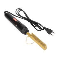 HURRISE Fer à lisser électrique Hot Peigne Lisseur électrique 2 en 1 Peigne à lisser pour perruque de cheveux secs et humides
