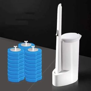 Kit De Brosse De Toilette Jetable Avec Support, Brosse WC Avec Nettoyeur De Bords, Avec 16 Têtes