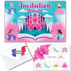 Cartes d'invitation carrosse de princesse pour anniversaire fille thème  princesse