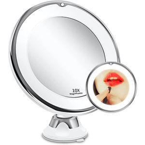 Rosa KINLO Miroir de Maquillage avec Eclairage LED Miroir de Voyage pivotant Miroir Vanity Miroir cosmétique avec Support Tactile Miroir Pliant 360° Ajustable Batterie Cable USB 