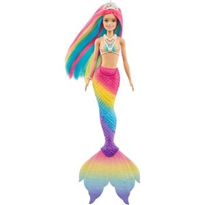 POUPÉE Poupée Barbie Dreamtopia Sirène Magique avec Chevelure Arc-en-Ciel qui change de couleur dans l'eau
