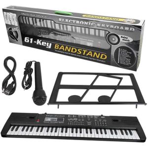 PIANO 61 touches de musique numérique orgue électronique clavier portable avec microphone pour enfants noir A32