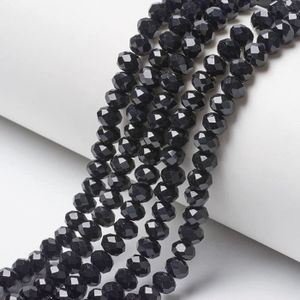 KIT BIJOUX Perles En Verre À Facettes Noires De 8 X 6 Mm - 10