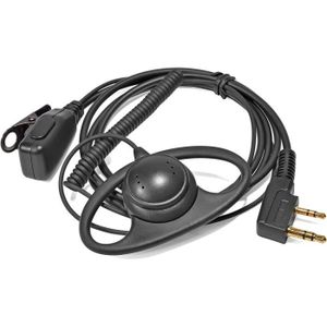 TALKIE-WALKIE Écouteur Talkie-walkie avec Micro en Forme de D Compatible avec la Radio bidirectionnelle UV5R 888S UV-82HP Kenwood.[Q369]