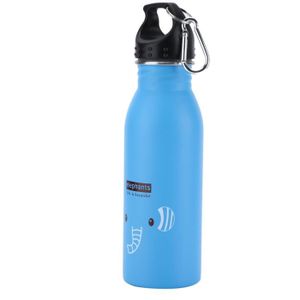 GOURDE XUY-K601 Bouteille d'eau d'animé mignon isolé bouteille d'eau de sport en acier inoxydable sous vide pour enfant (éléphant bleu)