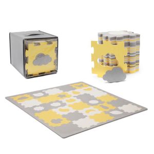 TAPIS - DALLES DE PARC Tapis mousse puzzle 3D LUNO SHAPES - KINDERKRAFT - Jaune - Mixte - 165 x 185 cm