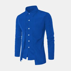CHEMISE - CHEMISETTE Chemises hommes - Nouvelle arrivee Confortable elegant Classique Mode couleur unie - Bleu