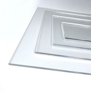 Signaletique Biz - Vitre Plexigglas pour cadre 1,5 mm. Feuille de verre  acrylique de remplacement. Plexigglas transparent - 25x25 cm (250x250 mm) -  Lot de 10 - Plaque PVC - Rue du Commerce