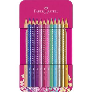 CRAYON DE COULEUR Faber-Castell Sparkle 201737 Boîte en métal de 12 crayons de couleur374