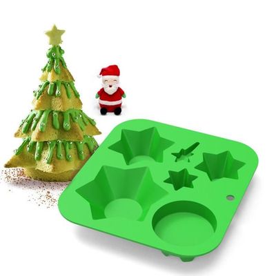 Moule à Biscuits Sapin De Noël 3D En Silicone - 9 Cavités - Pour Chocolat, Pâte à Sucre, Résine Alimentaire - 6