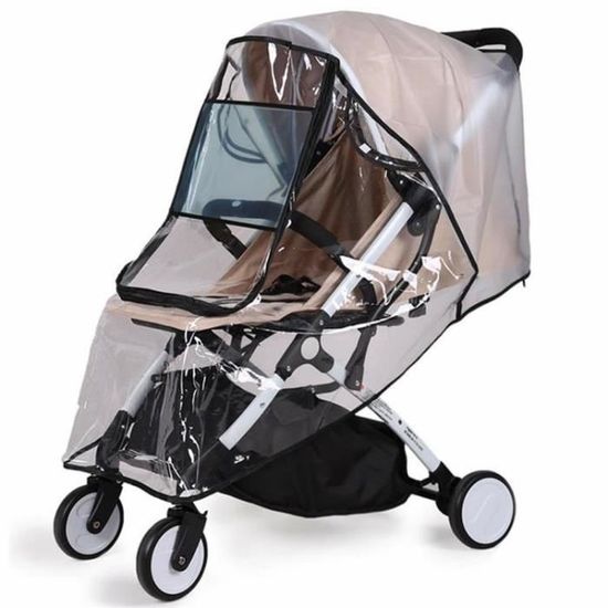 Housse De Pluie Universelle Poussette - Protection Anti-Pluie, Vent, Neige - Transparente Et Respirante