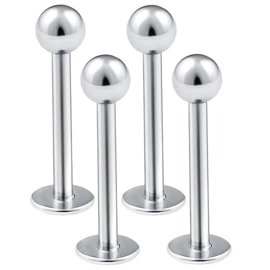 Lot De 16 Piercings Labret Transparents En Acrylique Bioflex - Tige 16G (1.2mm), Longueurs 6 à 12mm - 10