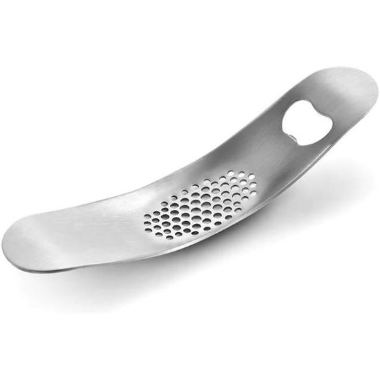 Pomyter Presse-ail à Bascule, Hachoir à Ail En Acier Inoxydable Et Presse- Ail, Outil Facile à Presser Avec éplucheur Et Brosse De Nettoyage Pour écraser L'ail