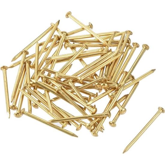 Lot De 50 Petits Clous En Laiton 1.2x10mm - Pour Bricolage, Maquette, Bois - Neuf