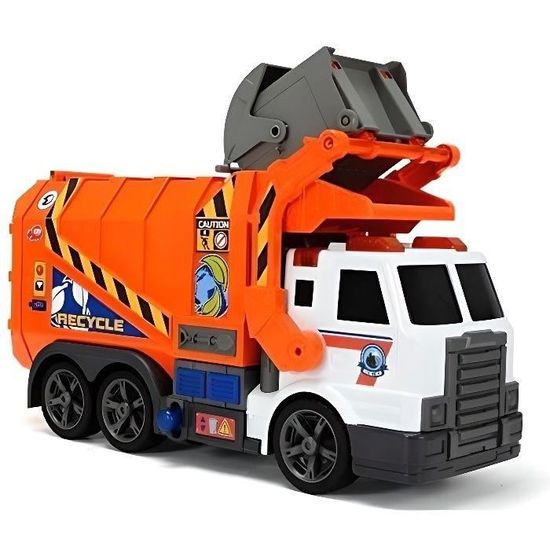Camion Poubelle - DICKIE TOYS - Modèle Camion poubelle - Couleur Orange - Pour Enfant à partir de 3 ans